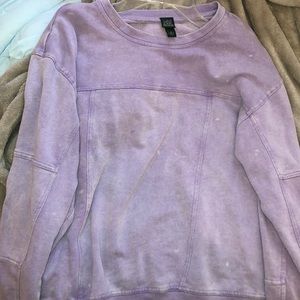 distressed lavender crew neck sweater